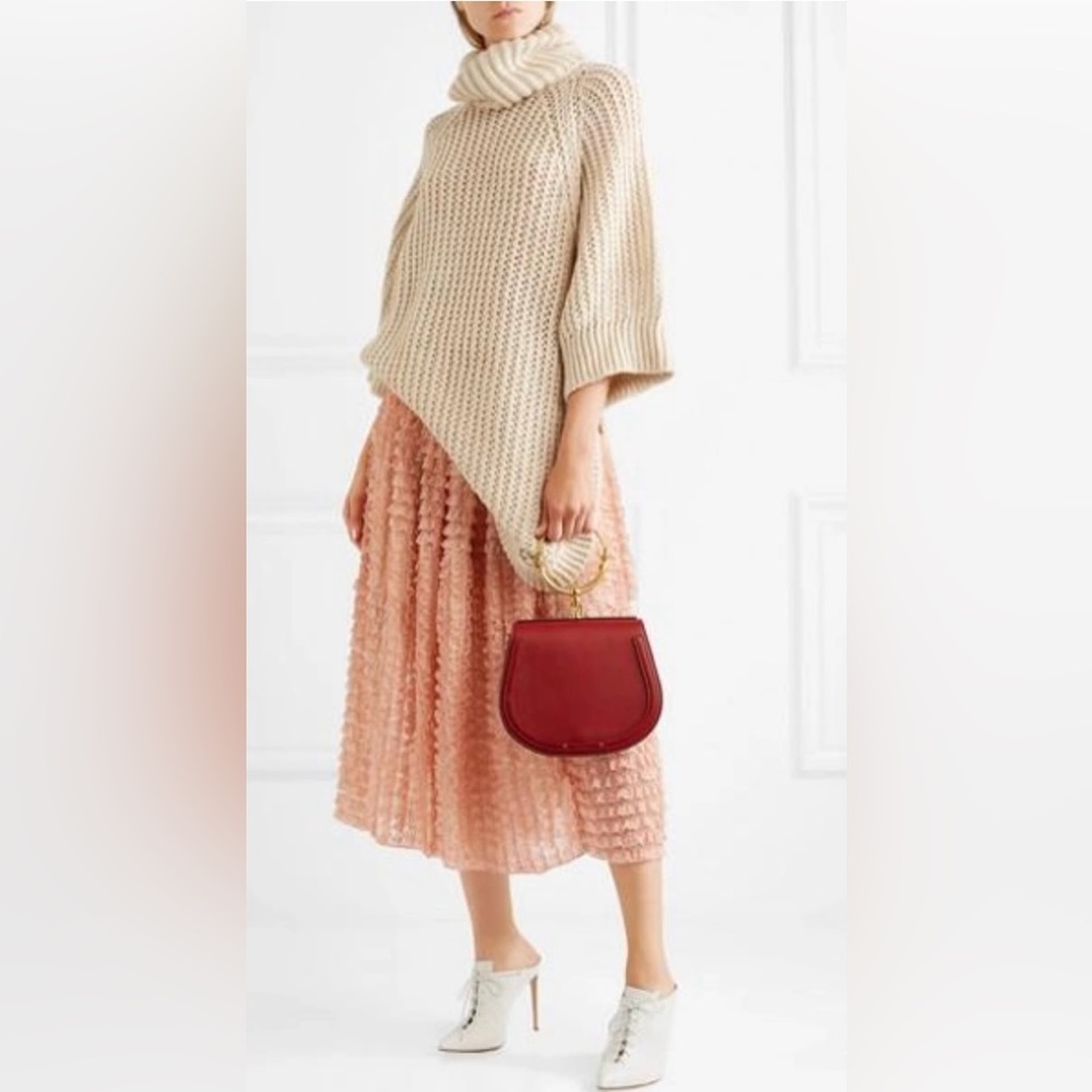 Ruffled Lace-trimmed Silk-organza
Midi Skirt In Rose-pink $2,595.00 : CHLOÉ